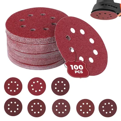 Zdjęcie produktu dla Zestaw 100 sztuk papieru ściernego do szlifowania, o średnicy 125 mm