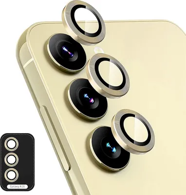 Produktbild von Für Samsung Galaxy A16 Aluminium Ring Kamera + H9 Tempered Hart Glas Gold