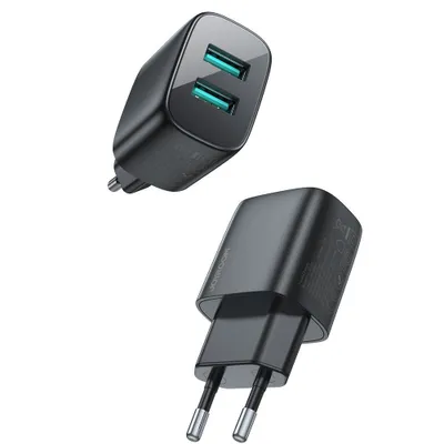 Produktbild von Joyroom Schnellladegerät 2x USB 2.4 A schwarz (L-2A123)