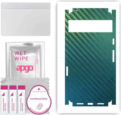 Produktbild von apgo Rückseite + Seiten Schutzfolie, Skin, kompatibel mit Google Pixel 7, Hinten Displayschutzfolie aus Vinylfolie, kratzfest, einfache Montage - Kohlenstoff-Chamäleon CAKA1