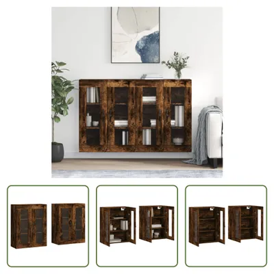 Produktbild von The Living Store Wandschränke 2 Stk. Räuchereiche Holzwerkstoff