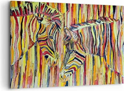 Produktbild von Bild auf Leinwand - Leinwandbild - Zebra Abstraktion - 120x80cm - Wand Bild - Wanddeko - Wandbilder - Leinwanddruck - Bilder - Kunstdruck - Wanddekoration - Leinwand bilder - Wandkunst - AA120x80-3499