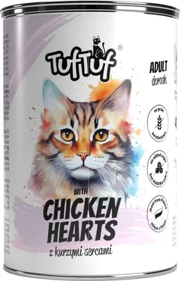 Produktbild von TUF TUF Meatloaf with chicken hearts - nassfutter für Katzen - 400g