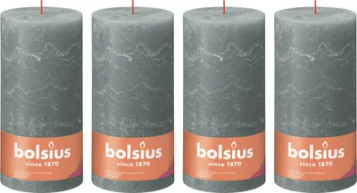 Produktbild von 4er-Set Stumpenkerze - Höhe 30 cm - Durchmesser 10 cm - Rustik - Eukalyptus