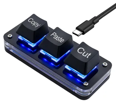 Productafbeelding van Mini Mechanisch Toetsenbord - Programmeerbaar, RGB, 3 toetsen, Hot Swap