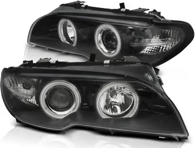 Immagine prodotto di Fari allo xeno CCFL Angel Eyes per BMW Serie 3 E46 Coupe Cabrio 03-06 Nero
