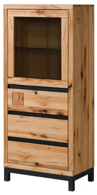 Produktbild von MASSIVMOEBEL24 Vitrine Kernbuche 65x40x148 natur geölt VILLANDERS #103