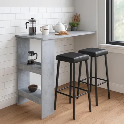 Produktbild von Bartisch mit Stauraum modern mit Ablagefächern in Beton