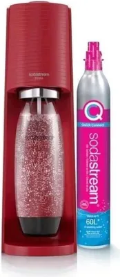 Immagine prodotto di SodaStream TERRA Gasatore d'acqua, rosso, incl. 1 bottiglia, incl. bombola di CO2 da 60 litri