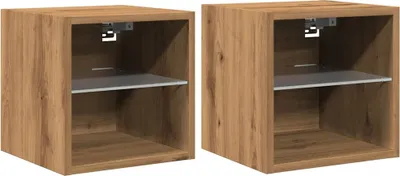 Produktbild von vidaXL TV-Wandschränke mit LED-Leuchten 2 Stk. Artisan-Eiche