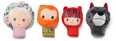 Produktbild von Lilliputiens Fingerpuppen Rotkäppchen - 4 Figuren Märchenset - Lernspielzeug