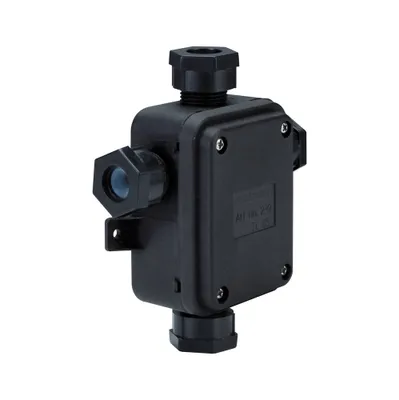 Image de Boîte de jonction quadruple IP67 noire pour câbles de 8 à 12mm de diamètre