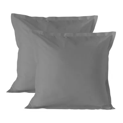 Produktbild von Basic Kissenbezug Dunkelgrau  60x60 cm (x2) 100% Baumwolle Hergestellt in Europa