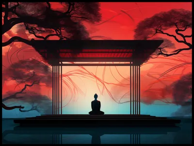 Obrázok produktu pre Plagát 100 x 75 cm Meditácia v lotosovej pozícii