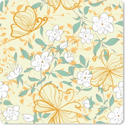 Produktbild von MuchoWow® Mauspad Mousepad Blumen - Sommer - Muster 20x20 cm - Mousepads - Maus Mat - Pad - Mausunterlage - Desk Mat - Bureauartikeln