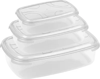 Produktbild von 3er-Set Frischhaltedosen mit Deckel Transparent