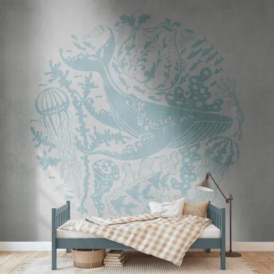 Immagine prodotto di Profhome 383061-GU Fotovliestapete Kindervliestapete matt blau grau 3,71 m x 2,8 m