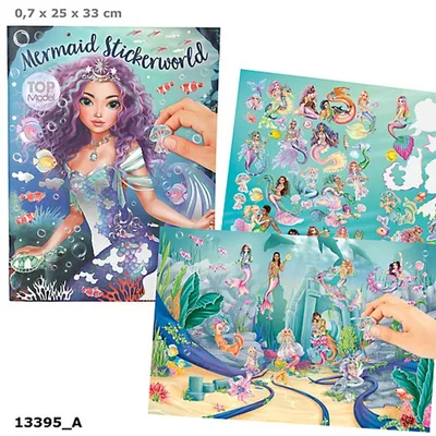 Zdjęcie produktu dla Depesche 13395 TOPModel Mermaid - Metallic Stickerbuch mit 26 detaillierten Unterwasser Hintergrundseiten und 4 Seiten Accessoire Aufklebern