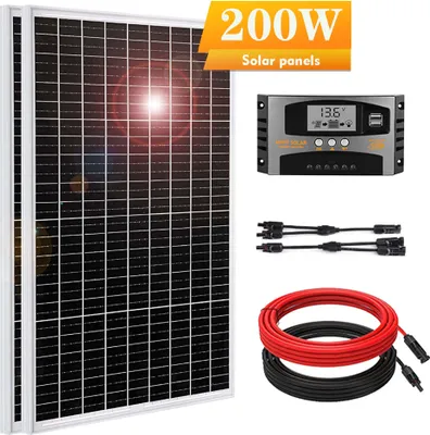 Produktbild von 200W Solaranlage Komplettpaket Mono Solarmodul Solar Set Inselanlage Wohnmobile