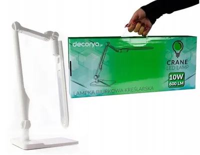 Produktbild von Decorya CRANE LED Schreibtischlampe 10W Weiß Verstellbar