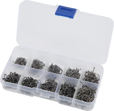 Immagine prodotto di 500pcs Angelhooks Set Kohlenstoffstahl Single Circle Fishhook Fly Carp Hooksblack