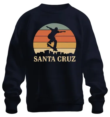 Obrázek produktu pro Santa Cruz Skateboard Skater Retro Sonnenuntergang Vintage Strand Uni mikina, Navy, S
