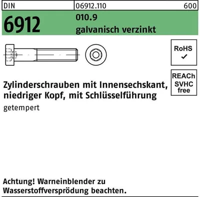 Produktbild von Reyher  Zylinderschrauben DIN 6912 010.9 M 10x40 vz A2F, (100 Stück)