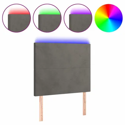 Imagen del producto de vidaXL Cabecero LED, gris oscuro, 90x5x118/128 cm, terciopelo