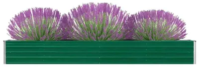 Produktbild von Hochbeet Pflanzbeet aus verzinktem Stahl Gemüsebeet Pflanzkasten Blumenbeet Kräuterbeet rechteckig für Garten Terrasse und Balkon Grün 160 x 40 x 77 cm