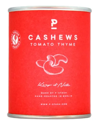 Produktbild von P-Stash Cashewkerne mit Tomaten- und Thymiangeschmack, 6er Pack (6 x 55g Dose)