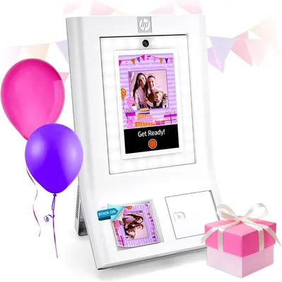 Produktbild von HP Sprocket Photobooth Sofortbilddrucker 3x4” (Weiß) Fotodrucker