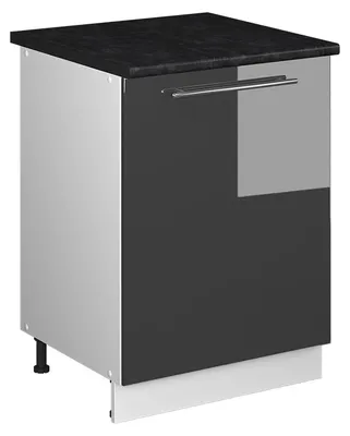 Image de Meuble bas sous-évier Vicco Fame-Line Anthracite Haute brillance/Blanc 60cm, Model 62184