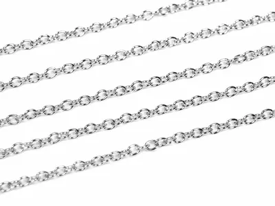 Produktbild von Vintageparts Gliederkette Metalllegierung silberfarben platiniert oval 3mm 5m