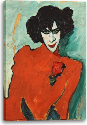 Produktbild von Leinwandbild (70x100cm): Alexej von Jawlensky - Portrait der Tänzerin A. Scharoff, echter Holz-Keilrahmen inkl. Aufhänger, handgefertigt in Deutschland