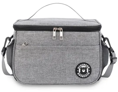 Image de Sac isotherme compact et portable, pliable, avec bandoulière, couleur grise, 9 litres
