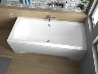 Produktbild von BADLAND Badewanne Rechteck Ines 190x90 mit Acrylschürze, Füßen und Ablaufgarnitur GRATIS