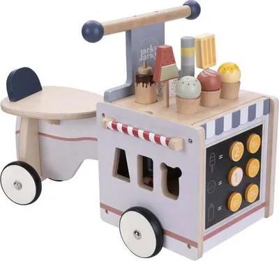 Produktbild von Holzlaufrad Eisdiele für Kinder - Laufrad Spielzeug Eisdiele