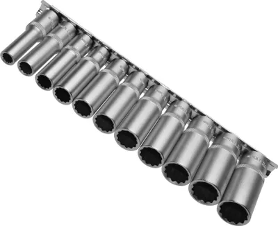 Image de 11 douilles 12 pans longues VIELZAHN Douilles à barrettes 3/8 8-19mm