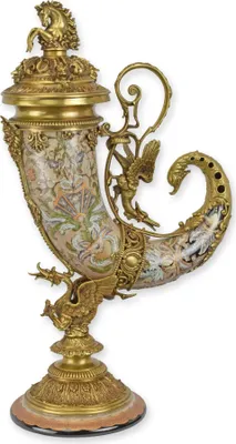Produktbild von Füllhorn Porzellan mit Bronze verziert Replikat Retro Design Dekoration