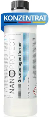 Produktbild von Nanoprotect Grünbelagentferner Konzentrat | 0,5 kg für 100 m² | Algenentferner und Fassadenreiniger | Kein Hochdruckreiniger nötig | Ideal für Pflastersteine und Gehwege…