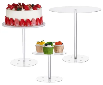Acryl Cupcake-Ständer 3er Set, 20/25/30 cm, transparent