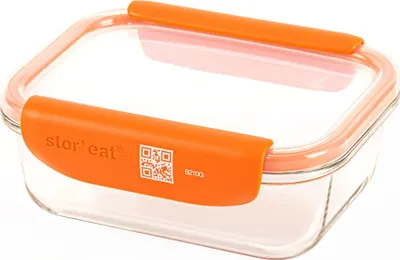 Obrázek produktu pro Mastrad StorEat S chytrá dóza na potraviny, borosilikátové sklo, oranžová, 640 ml, F93009