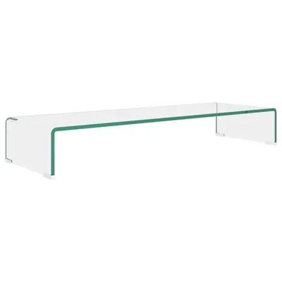 Produktbild von vidaXL TV-Tisch/Bildschirmerhöhung Glas Transparent 90x30x13 cm