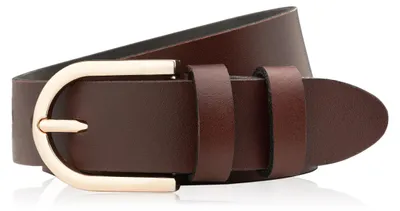 Produktbild von Damen Ledergürtel 110 cm mit goldener Schnalle Paolo Peruzzi Damengürtel braun PG-01-BRZ-110