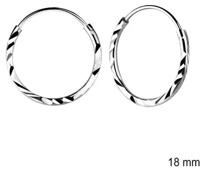 Produktbild von Kleine Creolen Silber 925 mit Diamantschliff 18 mm