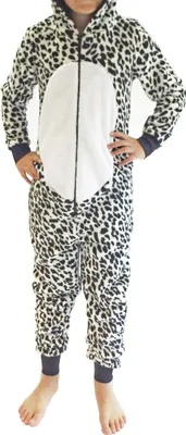 Produktbild von Mädchen Jumpsuit Overall Onesie Schlafanzug in niedlichen Tier Motiven - 291 467 97 606 ; Leopard , 152
