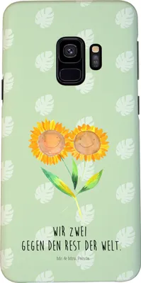 Produktbild von Mr. & Mrs. Panda Samsung Galaxy S9 Handyhülle Blume Sonnenblume - Blattgrün - Geschenk, Handy Schutzhülle, Freundin, Cover, Case, Hülle, Lieblingsmensch, Beste, Garten
