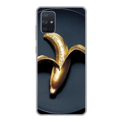 Produktbild von MuchoWow® Handyhülle Schutzhülle Hülle für Samsung Galaxy A71 Goldene Banane auf dunklem Hintergrund Silikon Softcase Handy Hülle - Kartenbesitzer