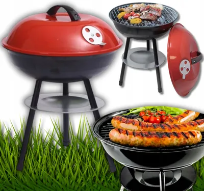 Zdjęcie produktu dla Grill węglowy okrągły kompaktowy i mobilny 41,5 cm