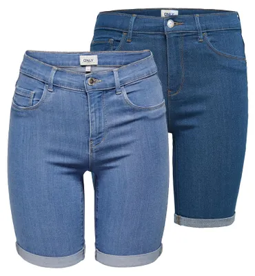 Productafbeelding van ALLEEN Damen ONLRAIN MID Long Jeansbroek, Lichtblauw denim/Mediumblauw, Maat XS